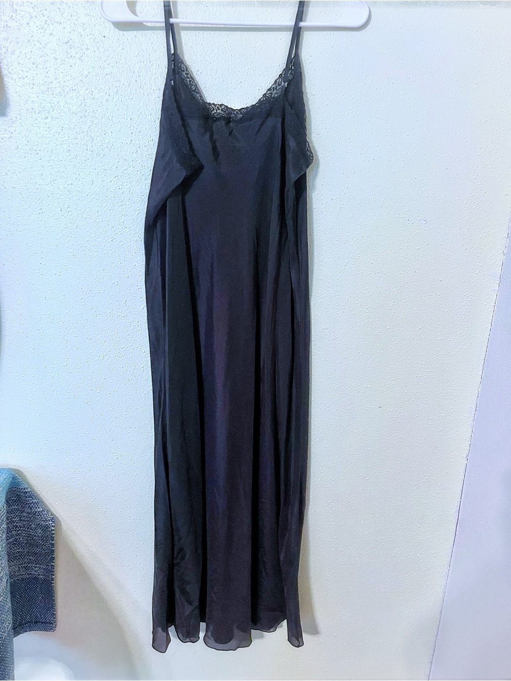 Johnny Was SILK Black Lace-Slip dress NWT Size XL 20” flat p2p, 22” at waist - Picture 7 of 11
